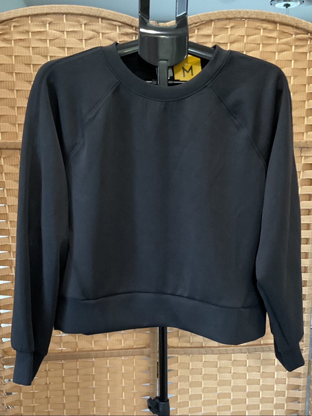 Women's Black Sandwash Crewneck Sweatshirt